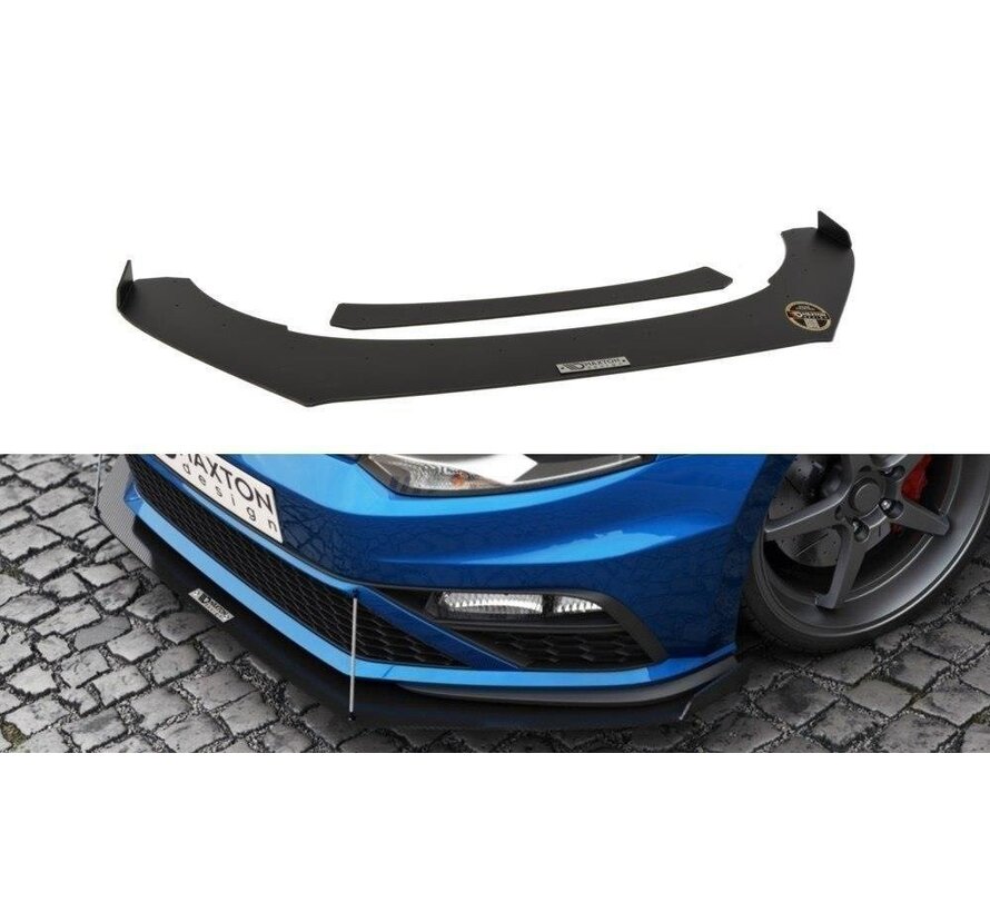 Maxton Design FRONT RACING SPLITTER VW POLO MK5 GTI FACELIFT (with wings)