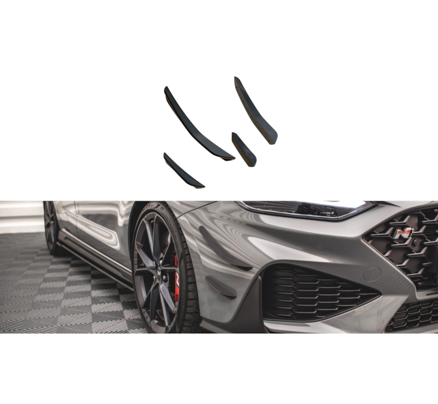Maxton Design Front Bumper Wings (Canards) Hyundai I30 N Hatchback/Fastback Mk3 Facelift