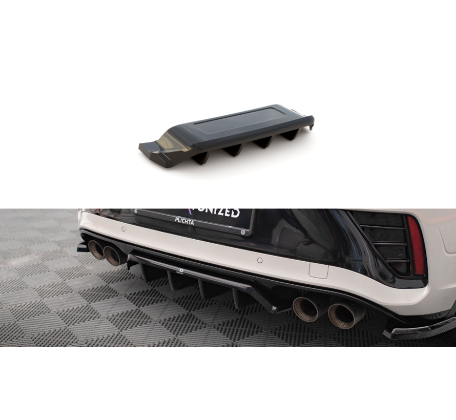 Maxton Design Central Rear Splitter (with vertical bars) Volkswagen T-Roc R Mk1 Facelift