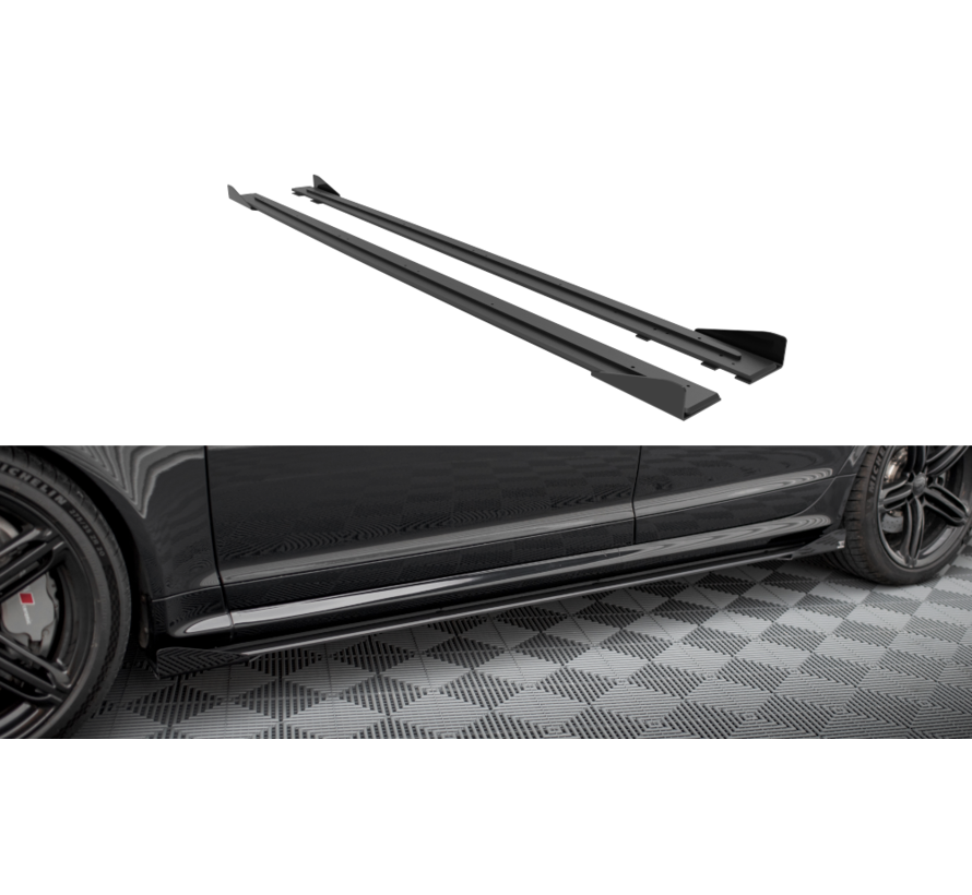 Maxton Design Street Pro Side Skirts Diffusers + Flaps Audi RS6 Avant C6