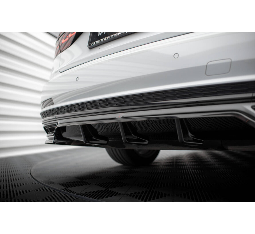 Maxton Design Central Rear Splitter (with vertical bars) Audi A8 S-Line D5