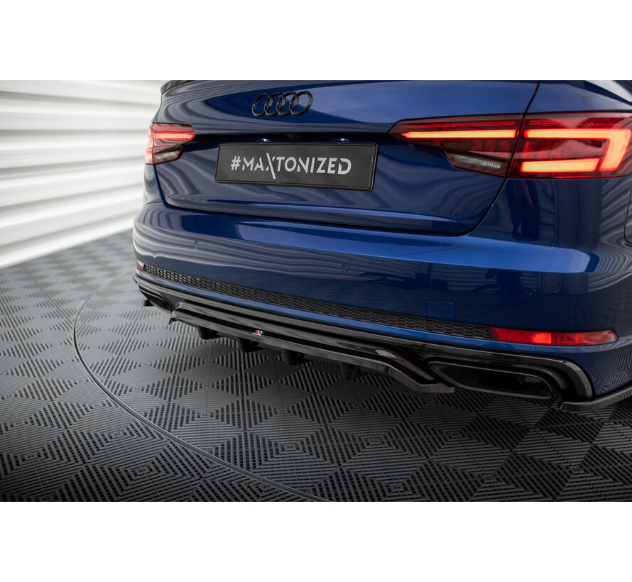 Maxton Design Central Rear Splitter (with vertical bars) Audi A4 Competition B9