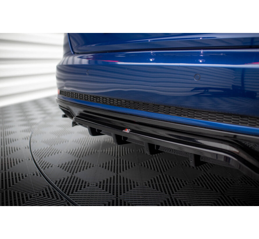Maxton Design Central Rear Splitter (with vertical bars) Audi A4 Competition B9