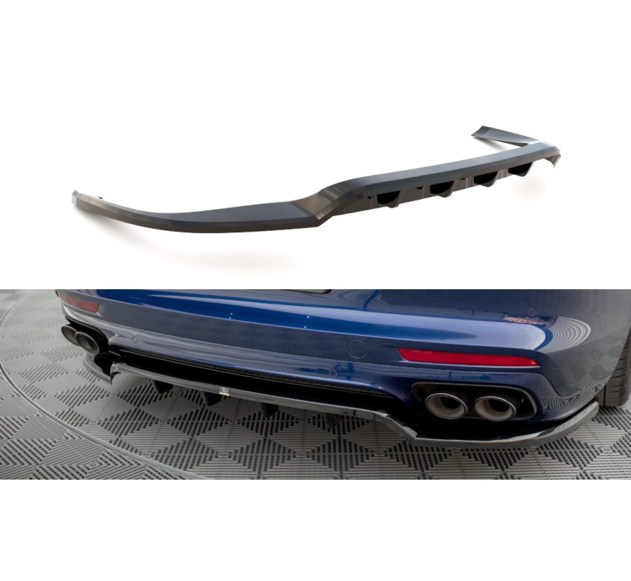 Maxton Design Central Rear Splitter (with vertical bars) Porsche Panamera E-Hybrid 971 Facelift