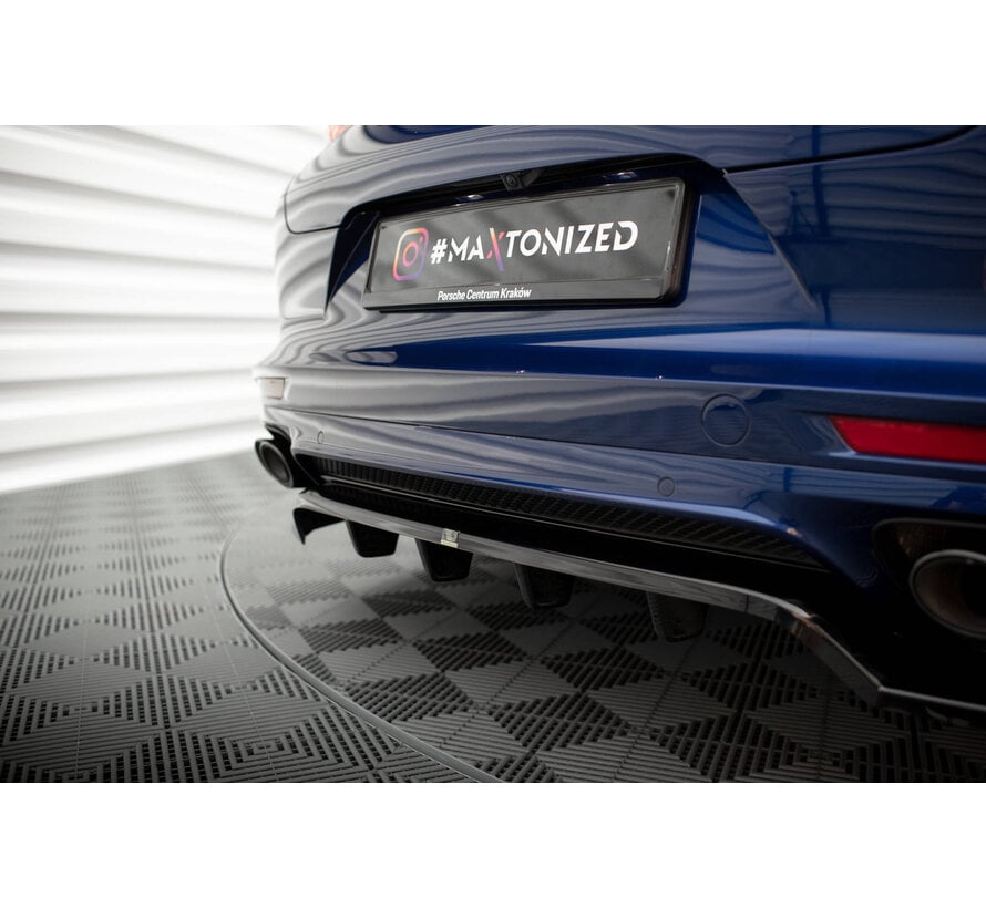 Maxton Design Central Rear Splitter (with vertical bars) Porsche Panamera E-Hybrid 971 Facelift