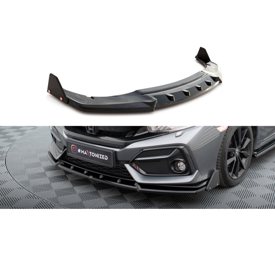 Maxton Design Front Splitter + Flaps Honda Civic Sport Mk 10