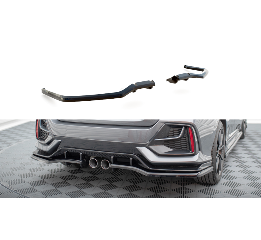 Maxton Design Central Rear Splitter (with vertical bars) Honda Civic Sport Mk 10 Facelift