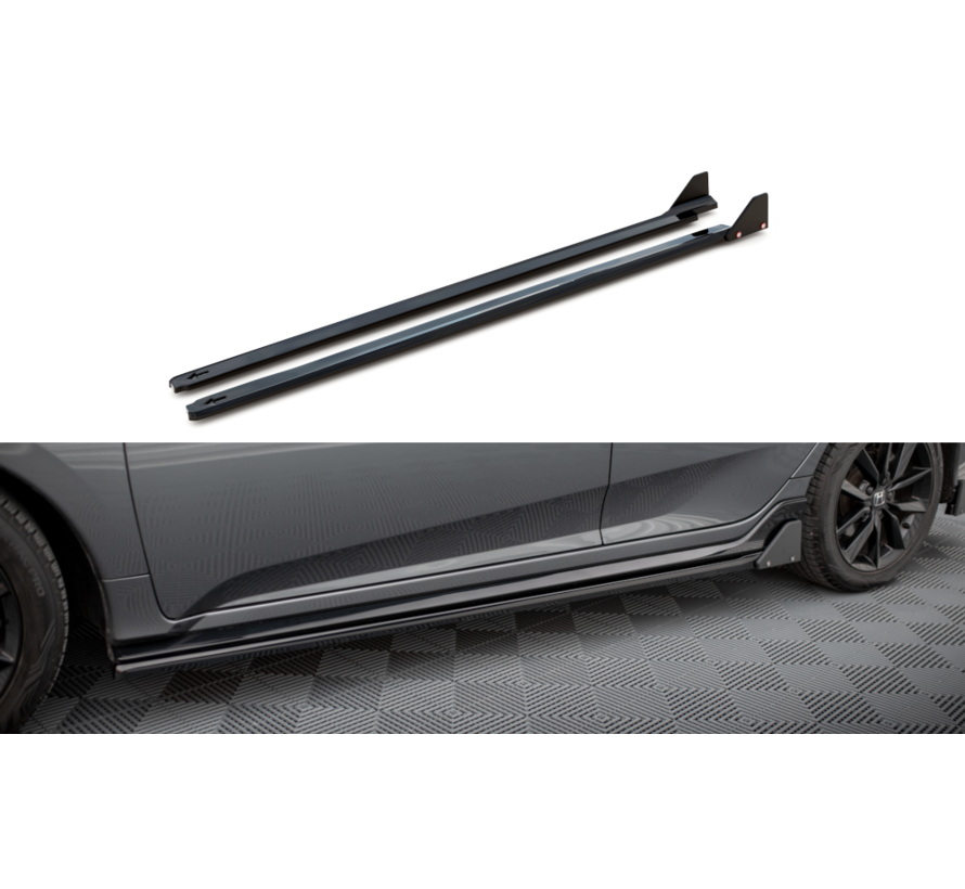Maxton Design Side Skirts Diffusers + Flaps Honda Civic Sport Mk 10
