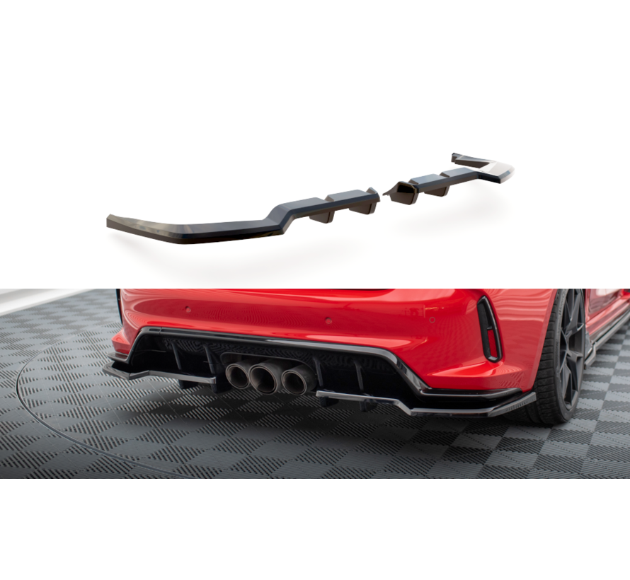 Maxton Design Central Rear Splitter (with vertical bars) V.1 Honda Civic Type-R Mk 11