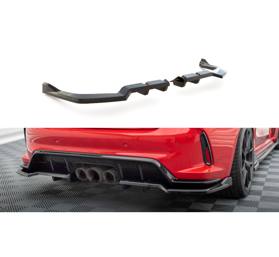 Maxton Design Central Rear Splitter (with vertical bars) V.2 Honda Civic Type-R Mk 11