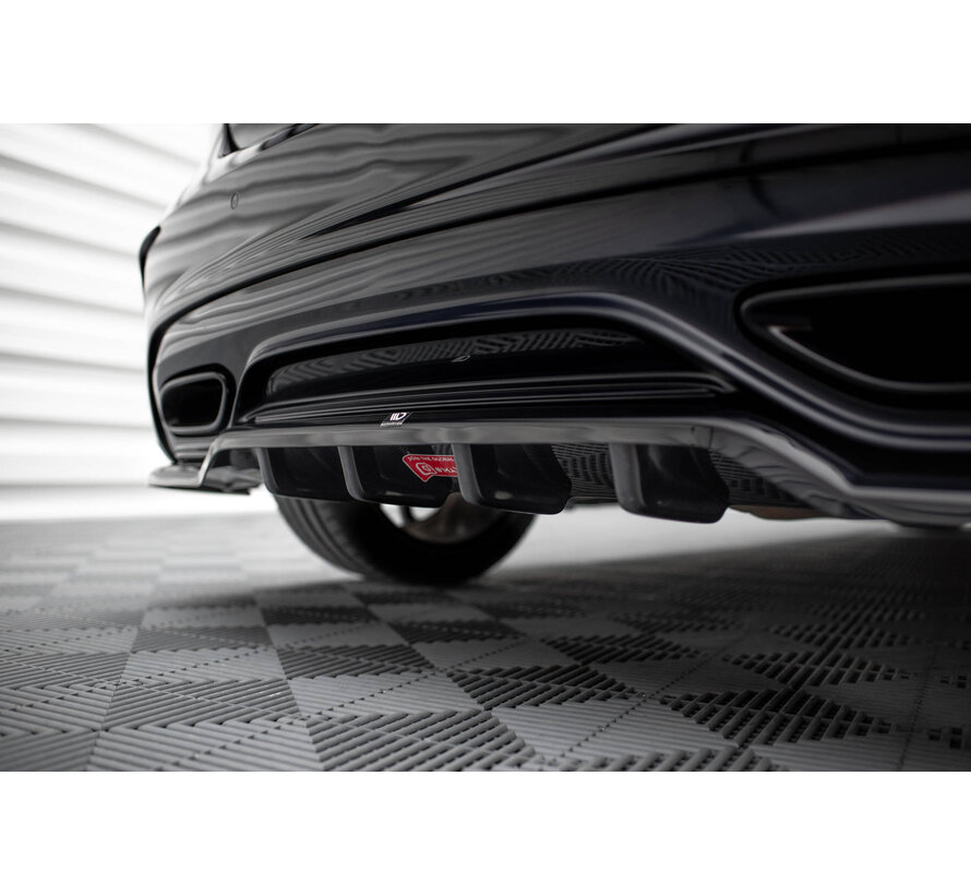 Maxton Design Central Rear Splitter (with vertical bars) Mercedes-Benz A AMG-Line W176 Facelif