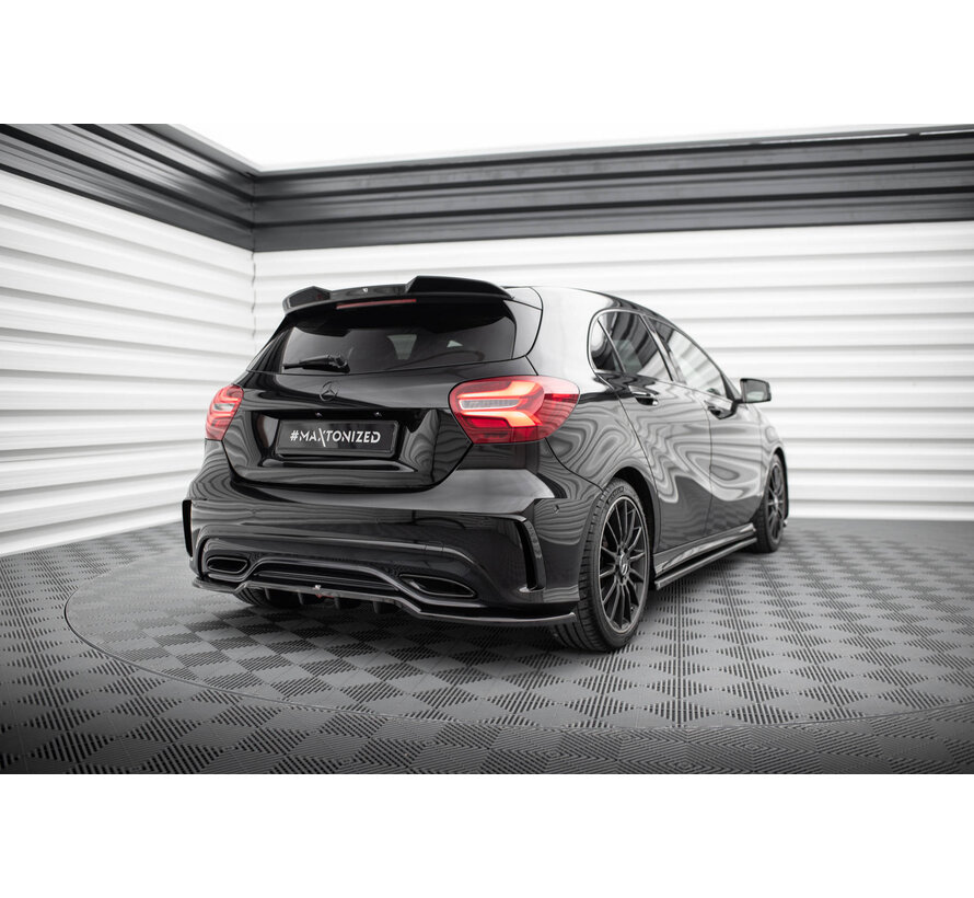 Maxton Design Central Rear Splitter (with vertical bars) Mercedes-Benz A AMG-Line W176 Facelif