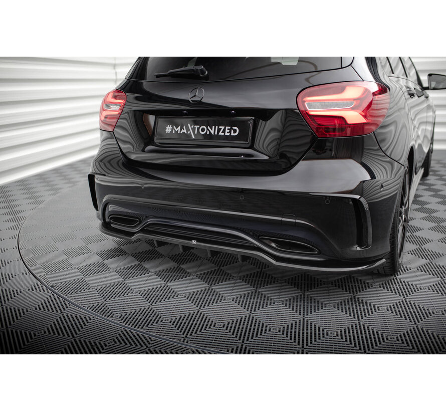 Maxton Design Central Rear Splitter (with vertical bars) Mercedes-Benz A AMG-Line W176 Facelif