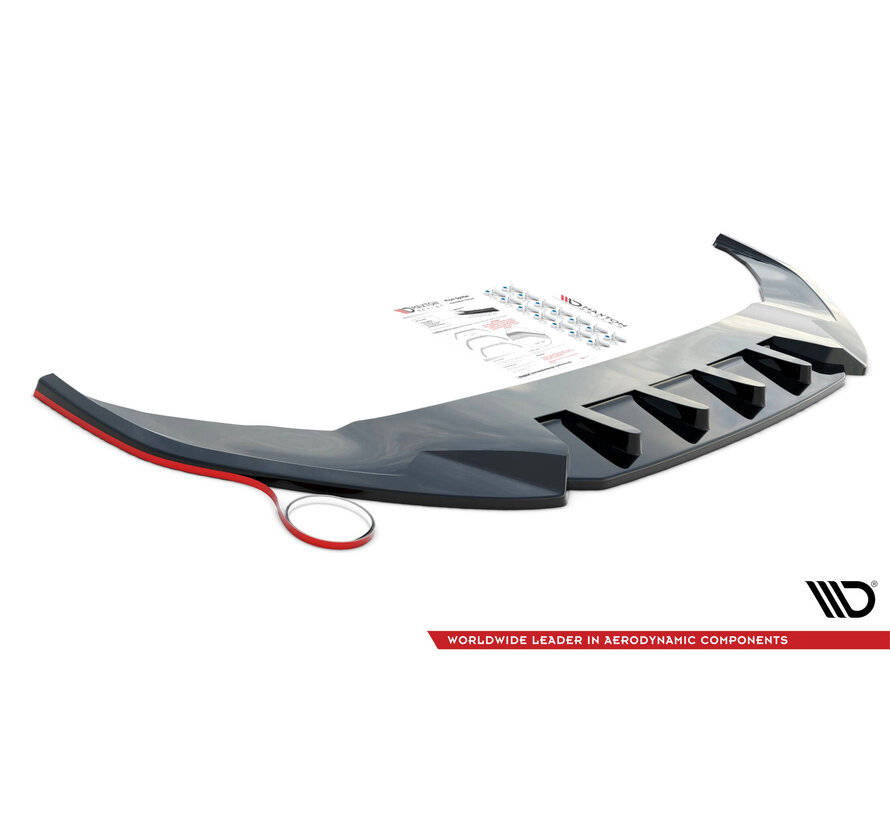 Maxton Design Central Rear Splitter (with vertical bars) Mercedes-Benz A AMG-Line W176 Facelif