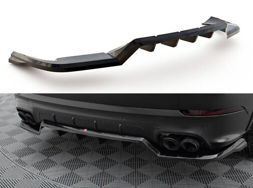 Maxton Design Maxton Design Central Rear Splitter (with vertical bars) Porsche Cayenne Sport Design Mk3