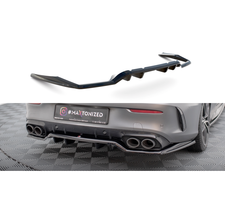 Maxton Design Central Rear Splitter (with vertical bars) Mercedes-AMG C43 Coupe C205 Facelift