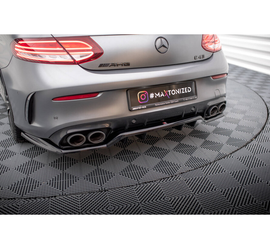 Maxton Design Central Rear Splitter (with vertical bars) Mercedes-AMG C43 Coupe C205 Facelift