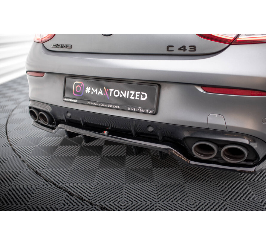 Maxton Design Central Rear Splitter (with vertical bars) Mercedes-AMG C43 Coupe C205 Facelift