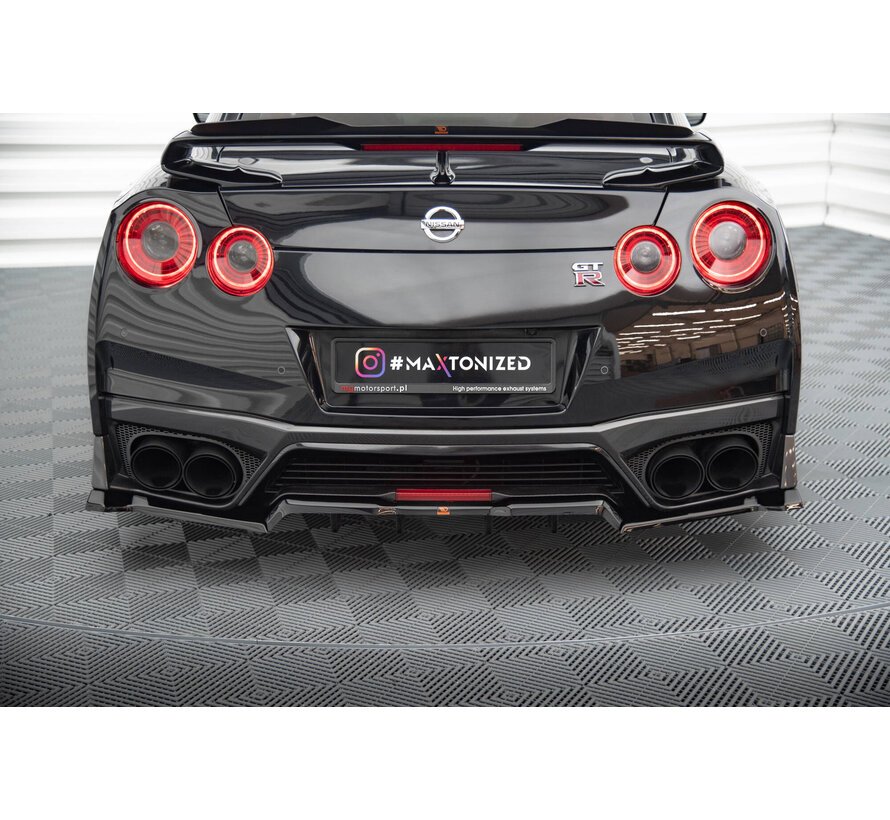 Maxton Design Central Rear Splitter (with vertical bars) Nissan GTR R35 Facelift