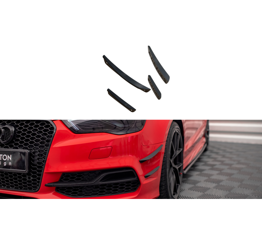 Maxton Design Front Bumper Wings (Canards) Audi S3 / A3 S-Line 8V Sedan / Cabrio