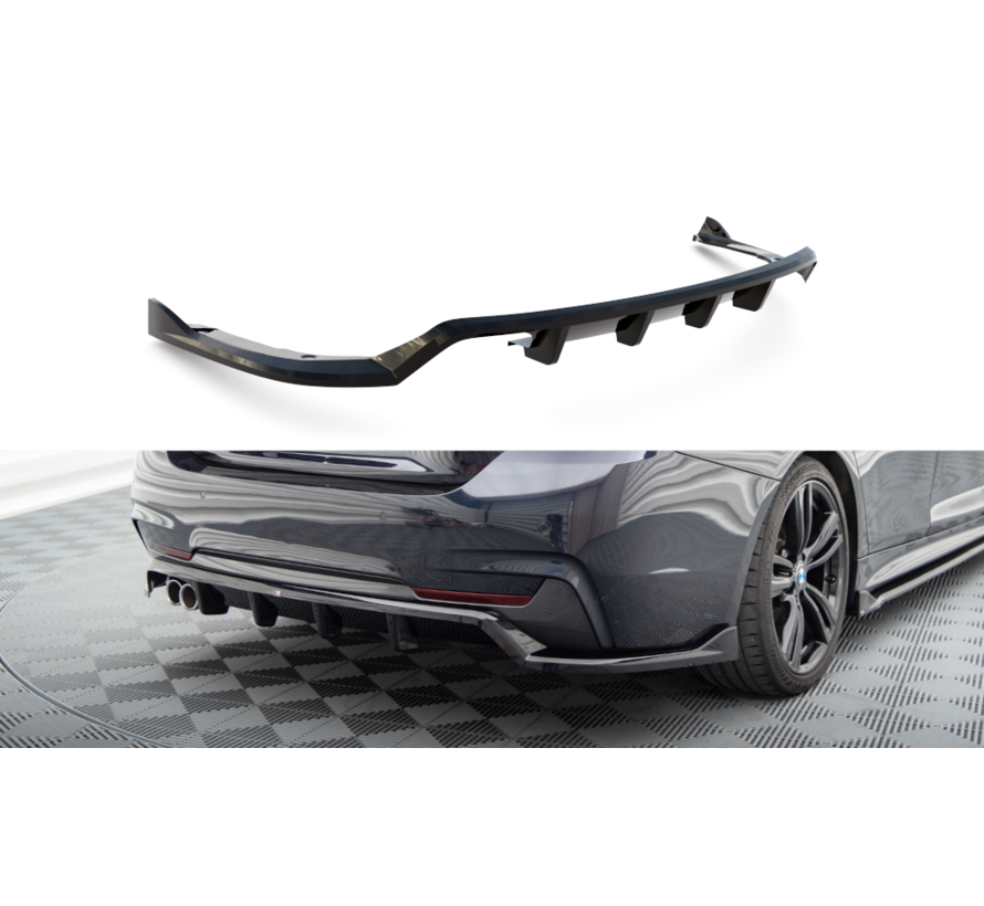 Maxton Design Central Rear Splitter (with vertical bars) BMW 4 Gran Coupe M-Pack F36