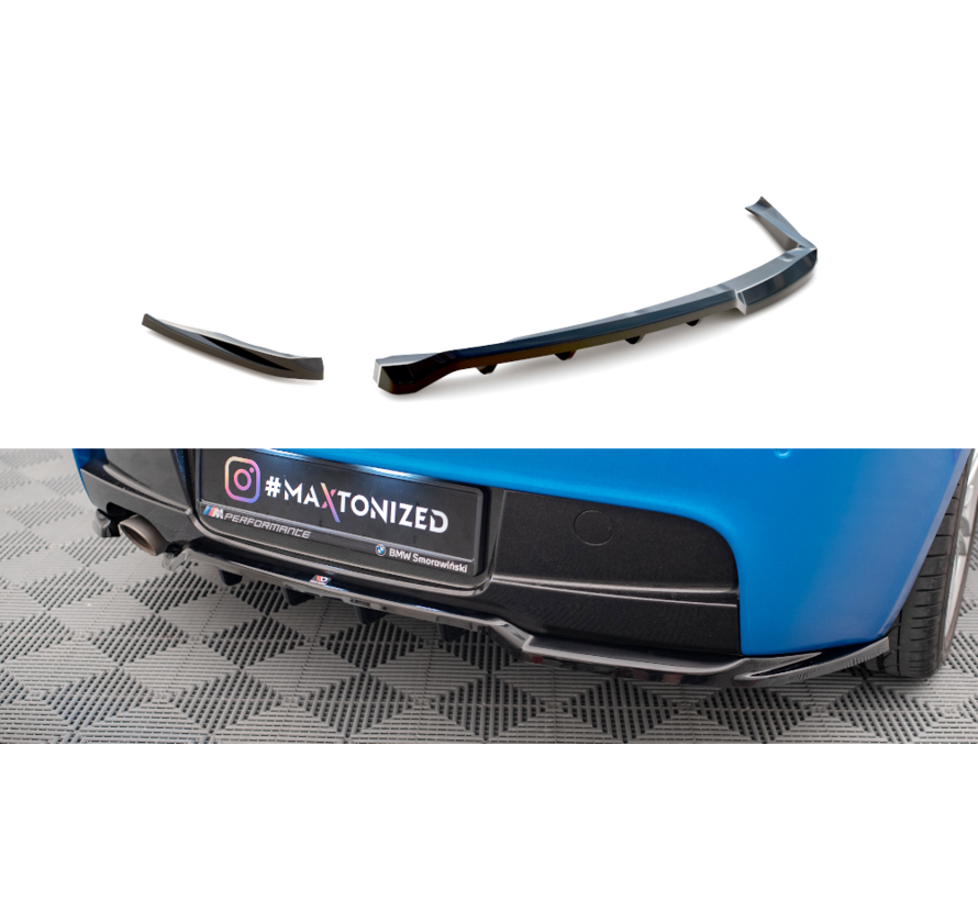 Maxton Design Central Rear Splitter (with vertical bars) BMW 1 M-Pack E87 Facelift