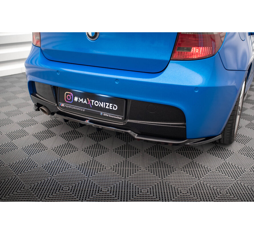 Maxton Design Central Rear Splitter (with vertical bars) BMW 1 M-Pack E87 Facelift