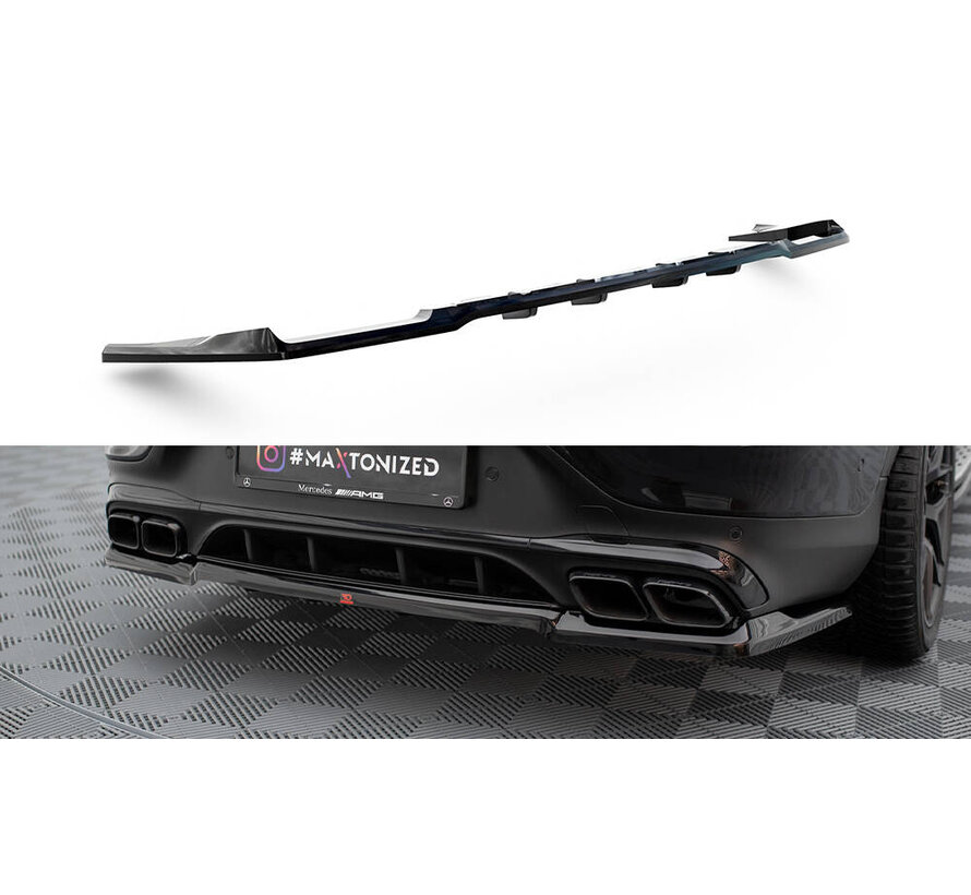 Maxton Design Central Rear Splitter (with vertical bars) Mercedes-AMG GLC 63 Coupe C253 Facelift