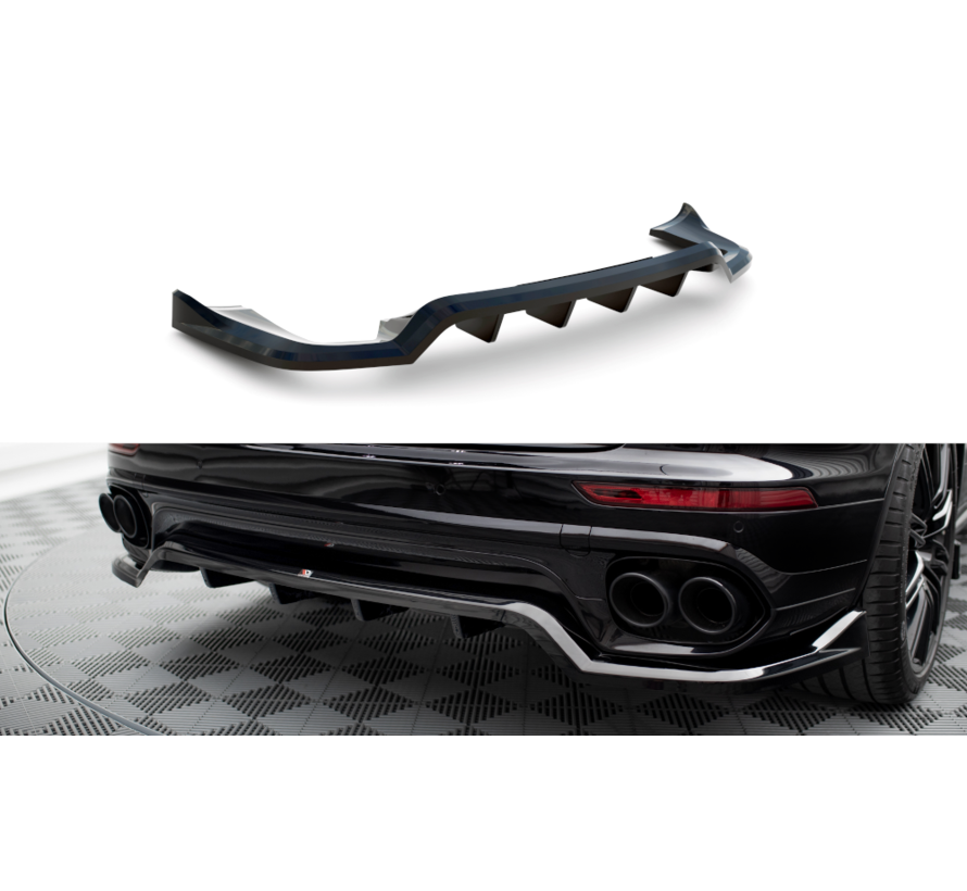 Maxton Design Central Rear Splitter (with vertical bars) Porsche Cayenne Mk2 Facelift