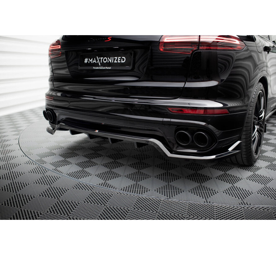 Maxton Design Central Rear Splitter (with vertical bars) Porsche Cayenne Mk2 Facelift