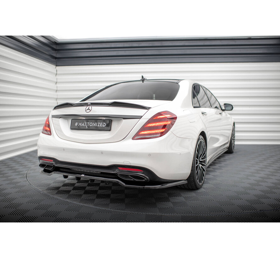 Maxton Design Central Rear Splitter (with vertical bars) Mercedes-Benz S AMG-Line W222 Facelift