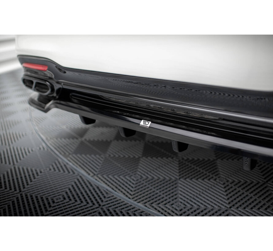 Maxton Design Central Rear Splitter (with vertical bars) Mercedes-Benz S AMG-Line W222 Facelift