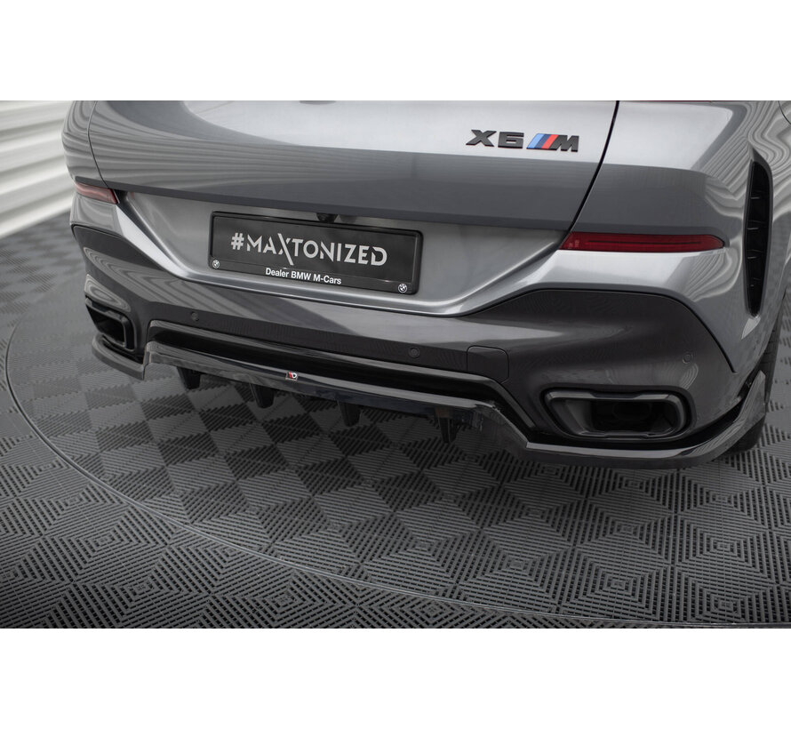 Maxton Design Central Rear Splitter (with vertical bars) V.2 BMW X6 M-Pack G06 Facelift