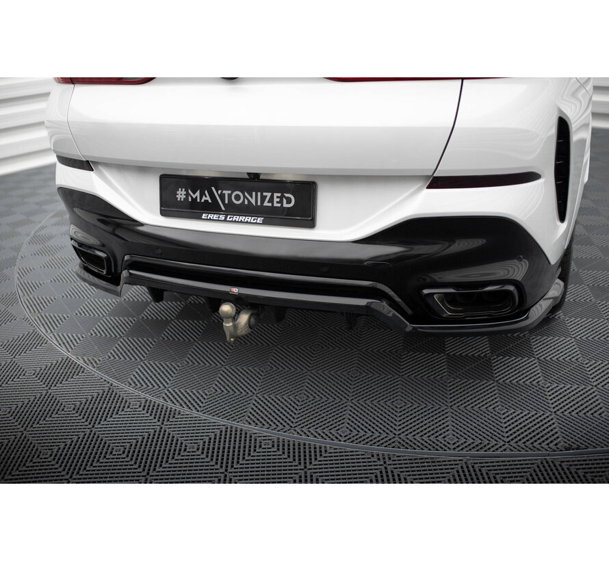 Maxton Design Central Rear Splitter (with vertical bars) V.2 BMW X6 M-Pack G06 Facelift