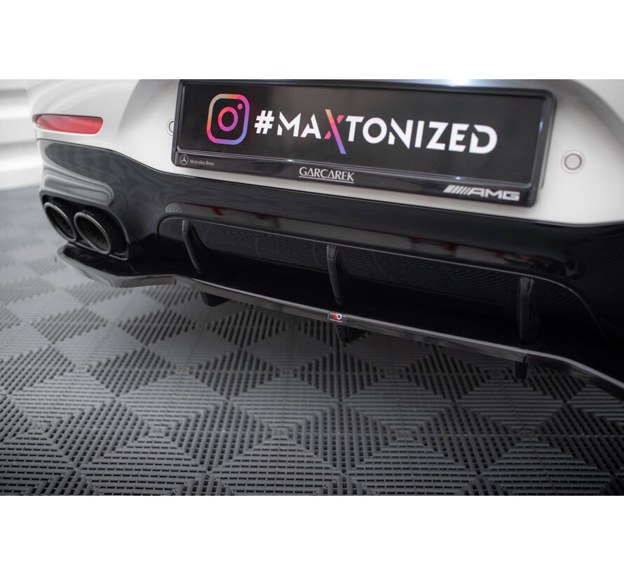 Maxton Design Central Rear Splitter (with vertical bars) Mercedes-AMG GT 43 4 Door Coupe V8 Styling Package