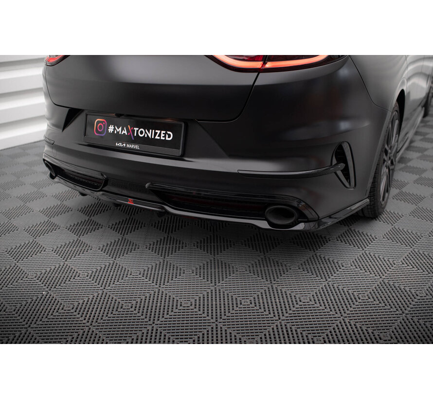 Maxton Design Central Rear Splitter (with vertical bars) Kia Proceed GT Mk1 Facelift