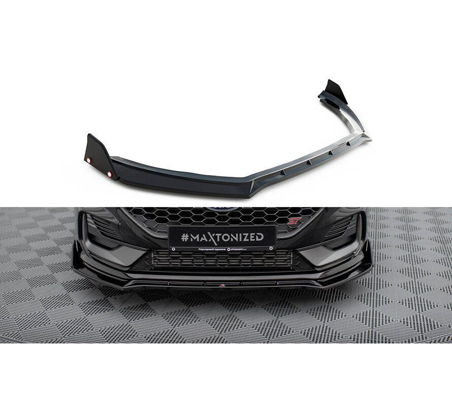 Maxton Design Front Splitter V.4 + Flaps Ford Fiesta ST Mk8 Facelift