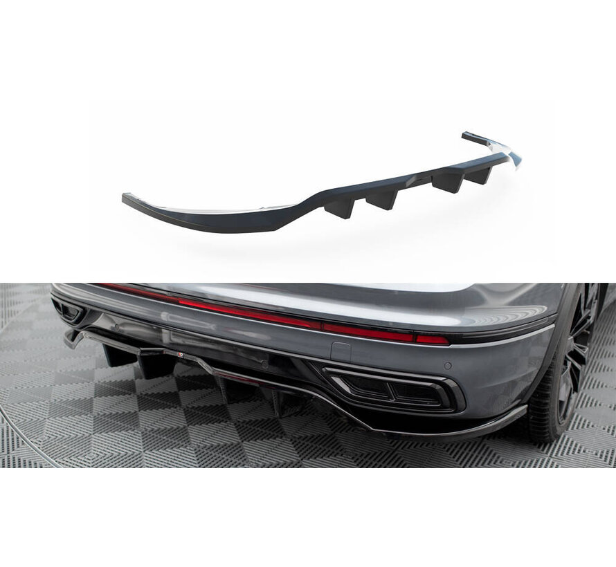 Maxton Design Central Rear Splitter (with vertical bars) Volkswagen Tiguan Allspace R-Line Mk2 Facelift