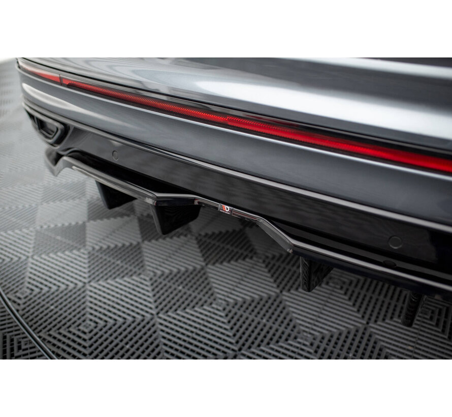 Maxton Design Central Rear Splitter (with vertical bars) Volkswagen Tiguan Allspace R-Line Mk2 Facelift