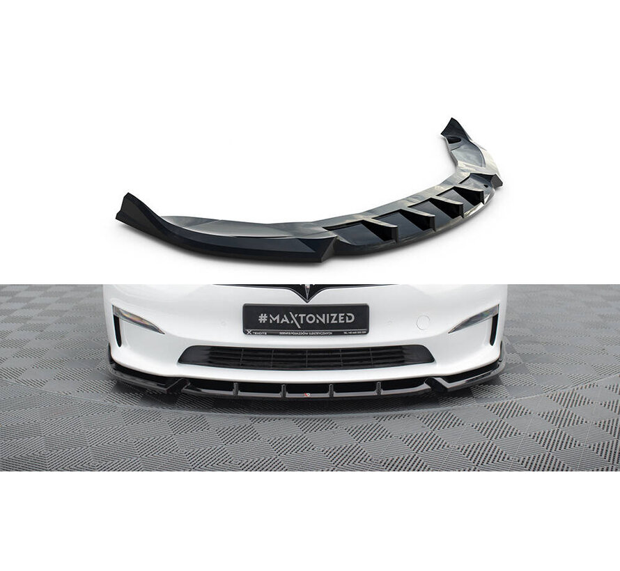 Maxton Design Front Splitter V.1 Tesla Model S Plaid Mk1 Facelift