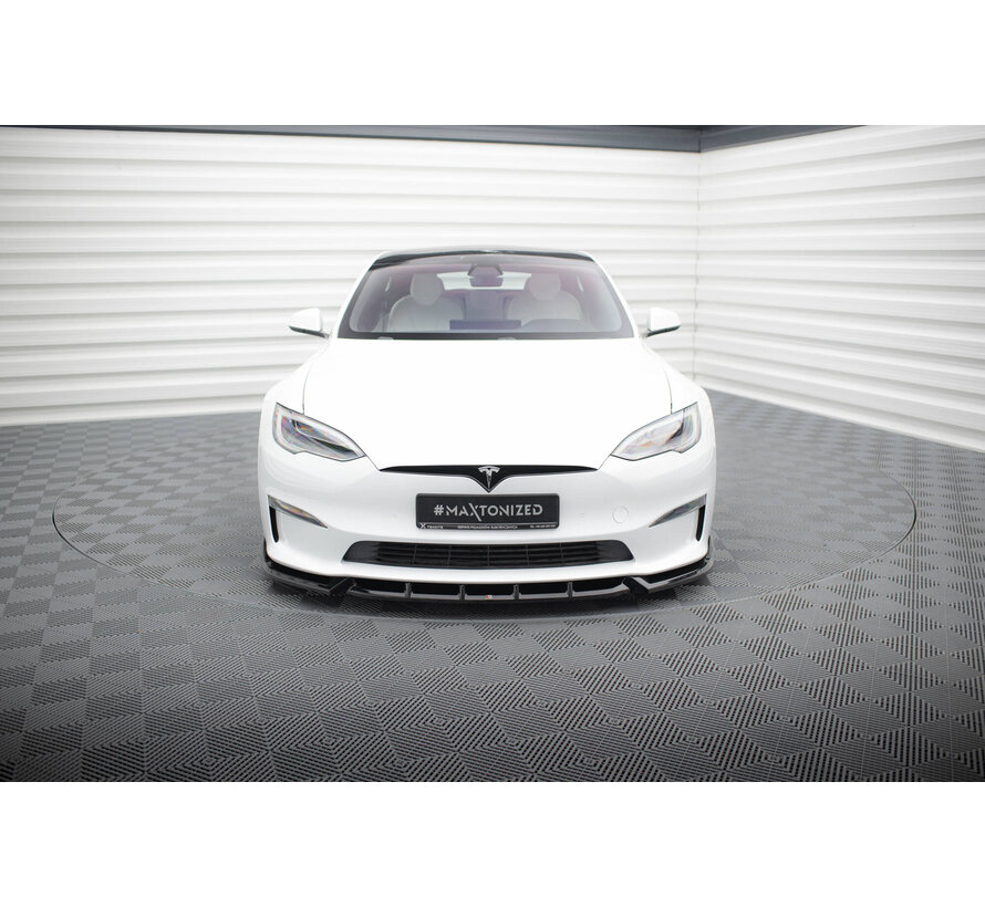 Maxton Design Front Splitter V.1 Tesla Model S Plaid Mk1 Facelift