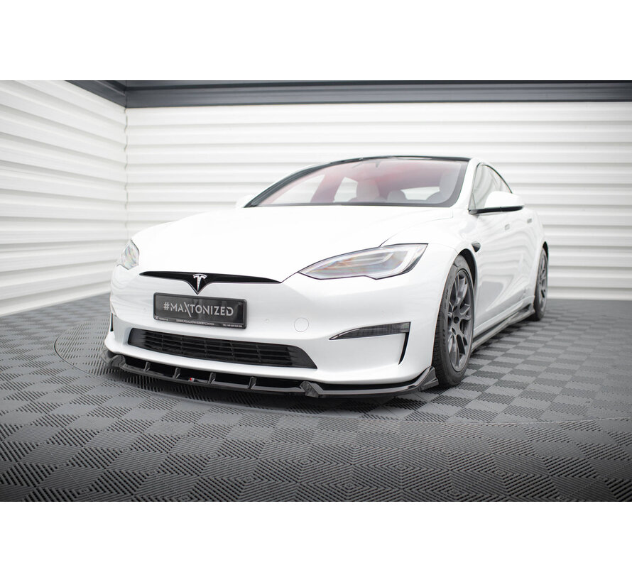 Maxton Design Front Splitter V.1 Tesla Model S Plaid Mk1 Facelift