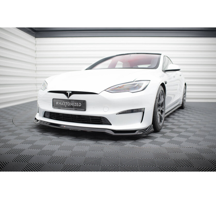 Maxton Design Front Splitter V.2 Tesla Model S Plaid Mk1 Facelift