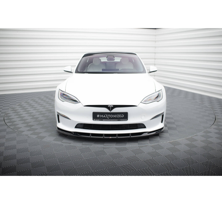 Maxton Design Front Splitter V.3 Tesla Model S Plaid Mk1 Facelift