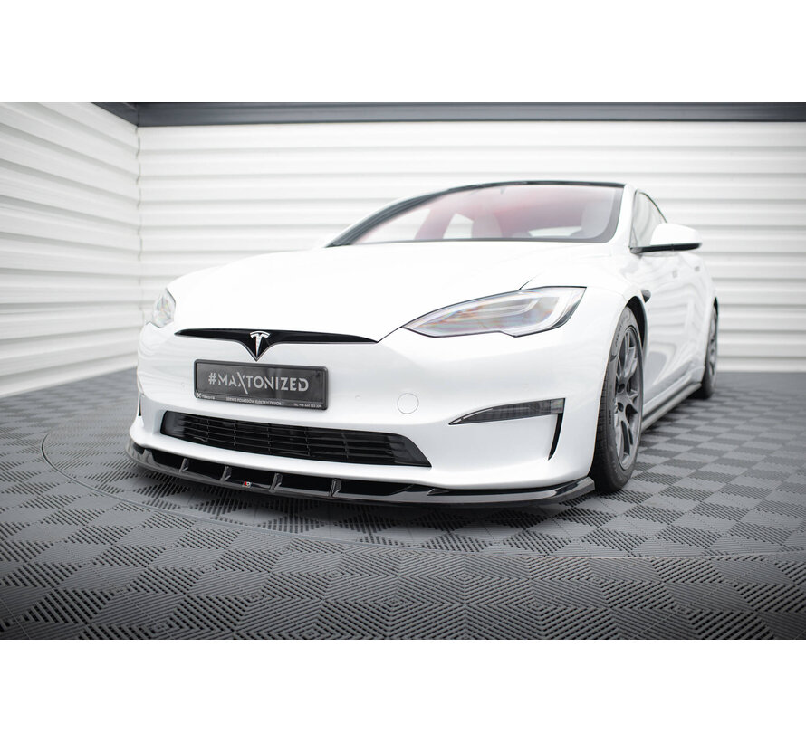 Maxton Design Front Splitter V.3 Tesla Model S Plaid Mk1 Facelift