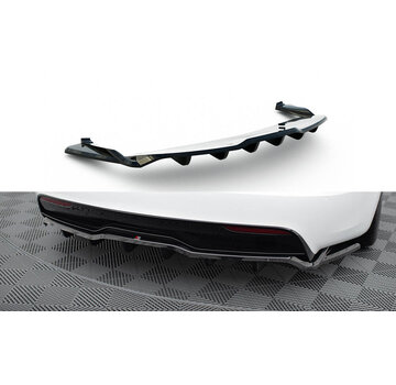 Maxton Design Maxton Design Central Rear Splitter (with vertical bars) V.2 Tesla Model S Plaid Mk1 Facelift