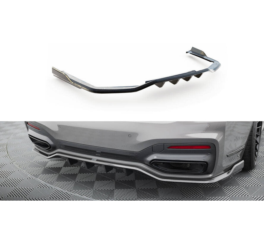 Maxton Design Prepreg Carbon Fiber Rear Splitter BMW 7 M-Pack G11 / G12 Facelift