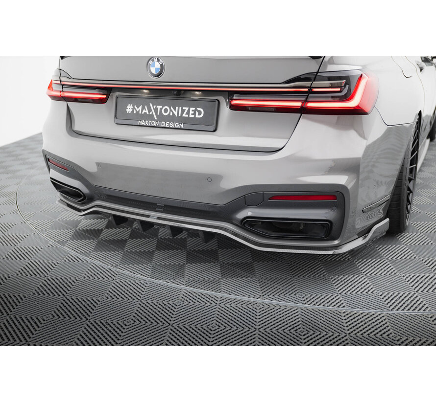 Maxton Design Prepreg Carbon Fiber Rear Splitter BMW 7 M-Pack G11 / G12 Facelift