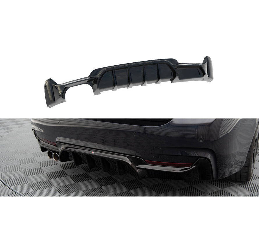 Maxton Design Rear Valance BMW 4 Coupe / Gran Coupe / Cabrio M-Pack F32 / F36 / F33 (Version with exhaust on one side)