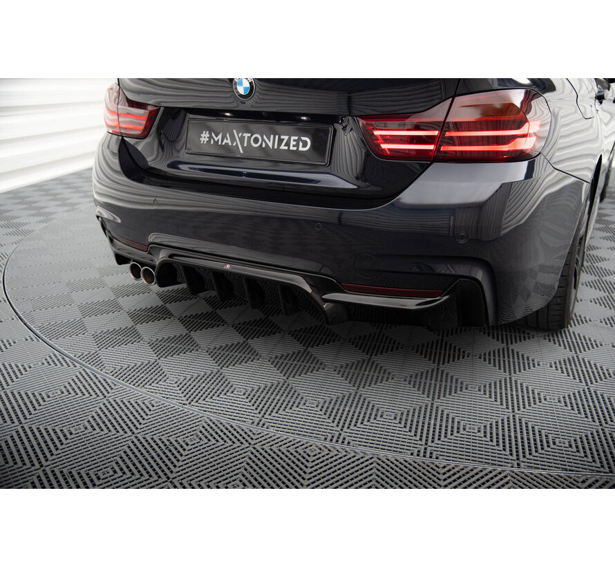 Maxton Design Rear Valance BMW 4 Coupe / Gran Coupe / Cabrio M-Pack F32 / F36 / F33 (Version with exhaust on one side)